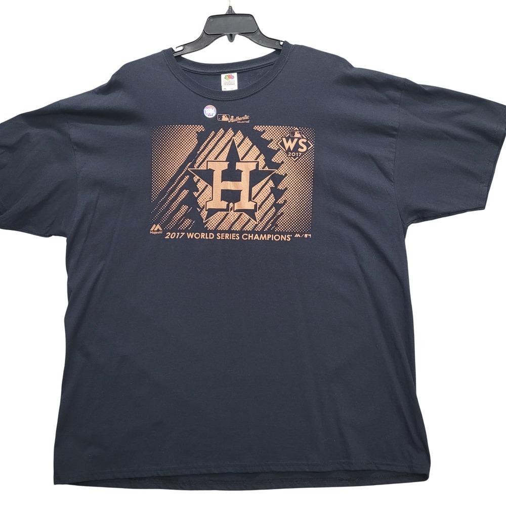 Houston Astros 2017 World Series Champions T Shirt Mens 3XL MLB Majestic Navy